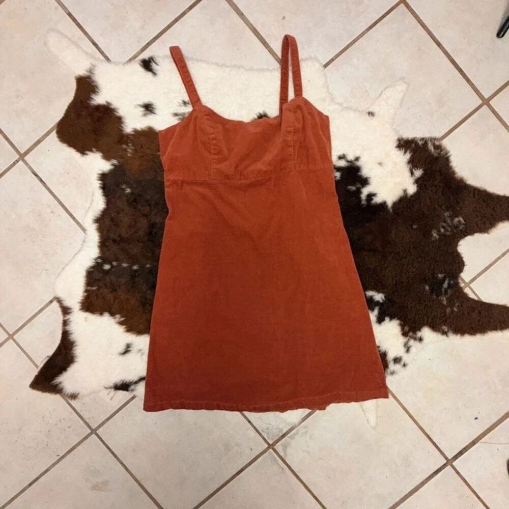 Copper Key Dillard’s Rust Corduroy Cami Mini Dress Size L